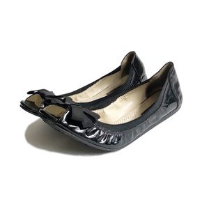 Adrienne Vittadini Black Leather Ballet Flats